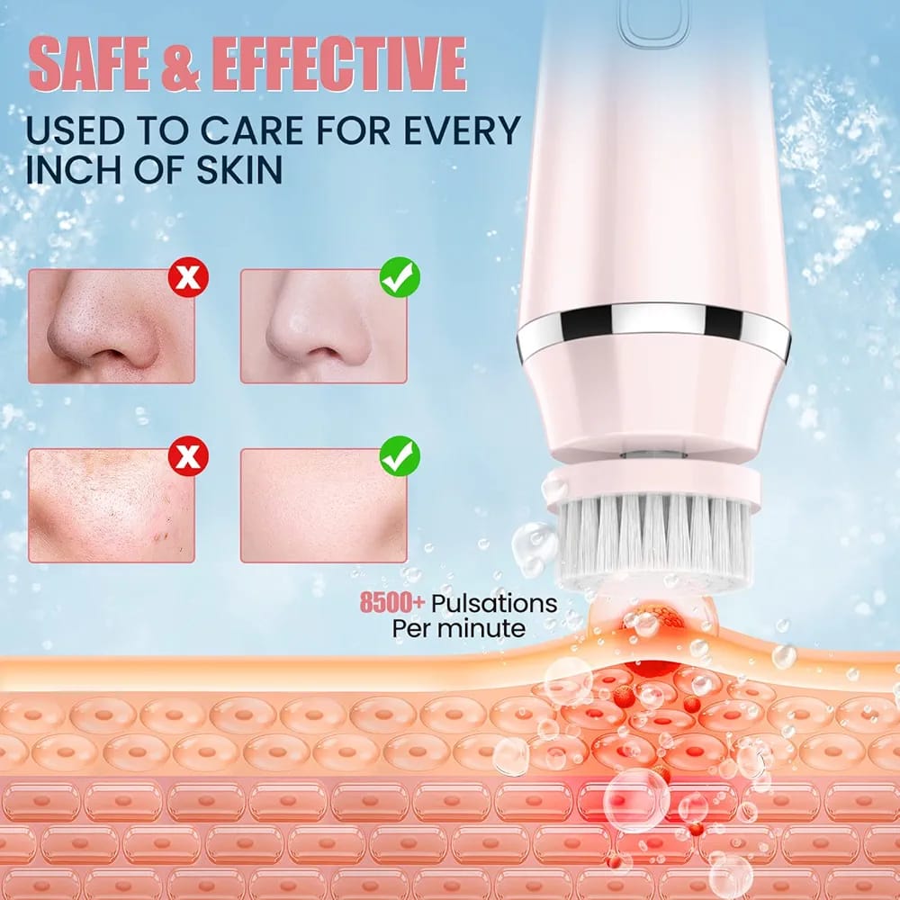RadiantGlow 5-in-1 Facial Cleansing Brush Set