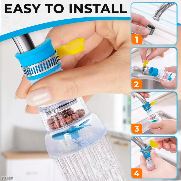 360° Fan Faucet Sprayer – Flexible Tap Extender with Filter