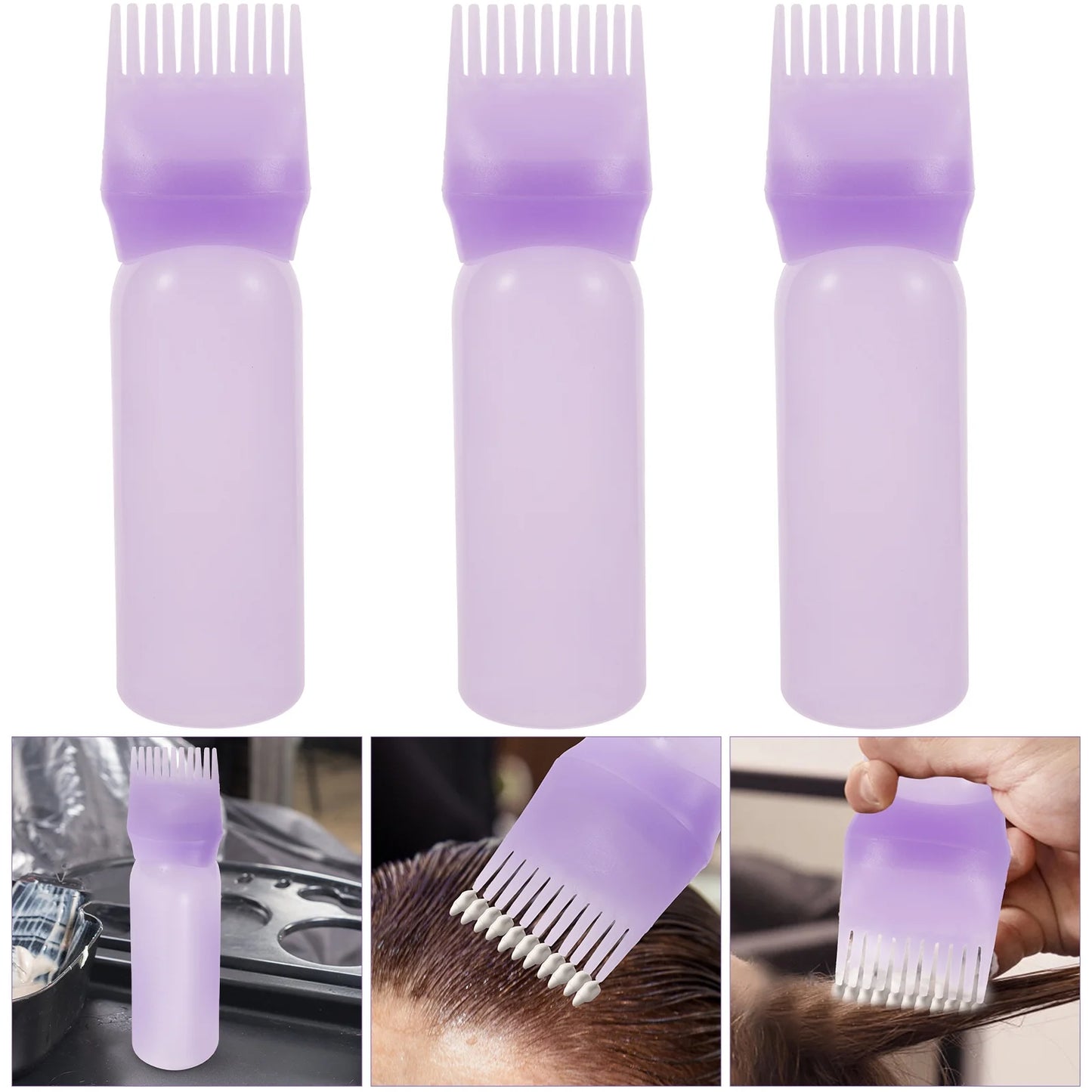 Root Comb Applicator Bottle – For Hair Dye, Oil & Shampoo