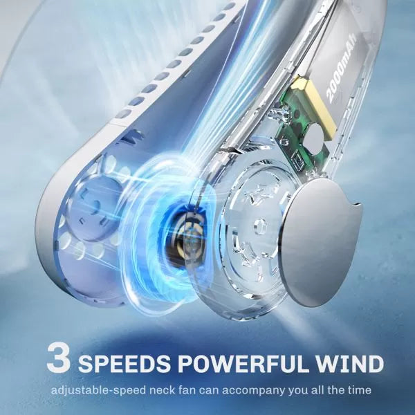 Portable Bladeless Neck Fan – USB Rechargeable & Hands-Free Cooling