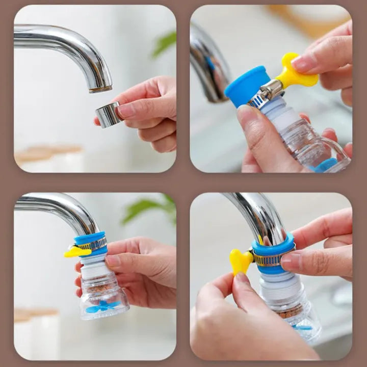 360° Fan Faucet Sprayer – Flexible Tap Extender with Filter
