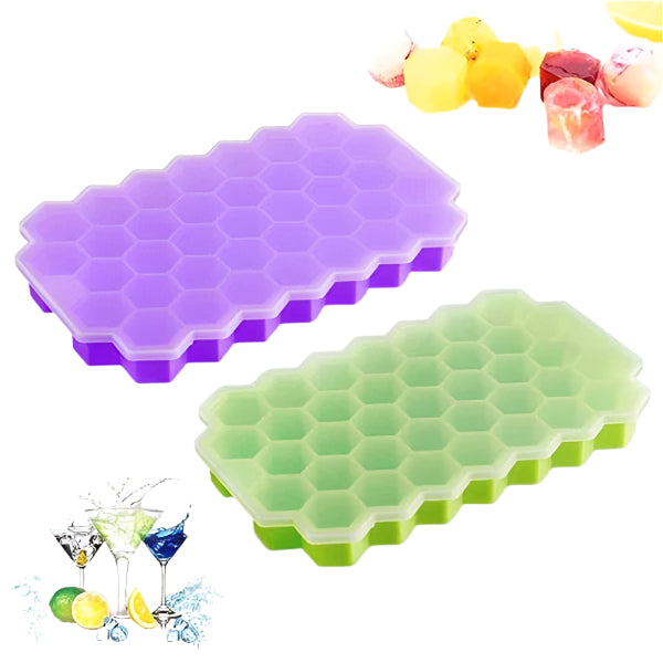 HoneyComb Silicone Ice Cube Trays with Lids