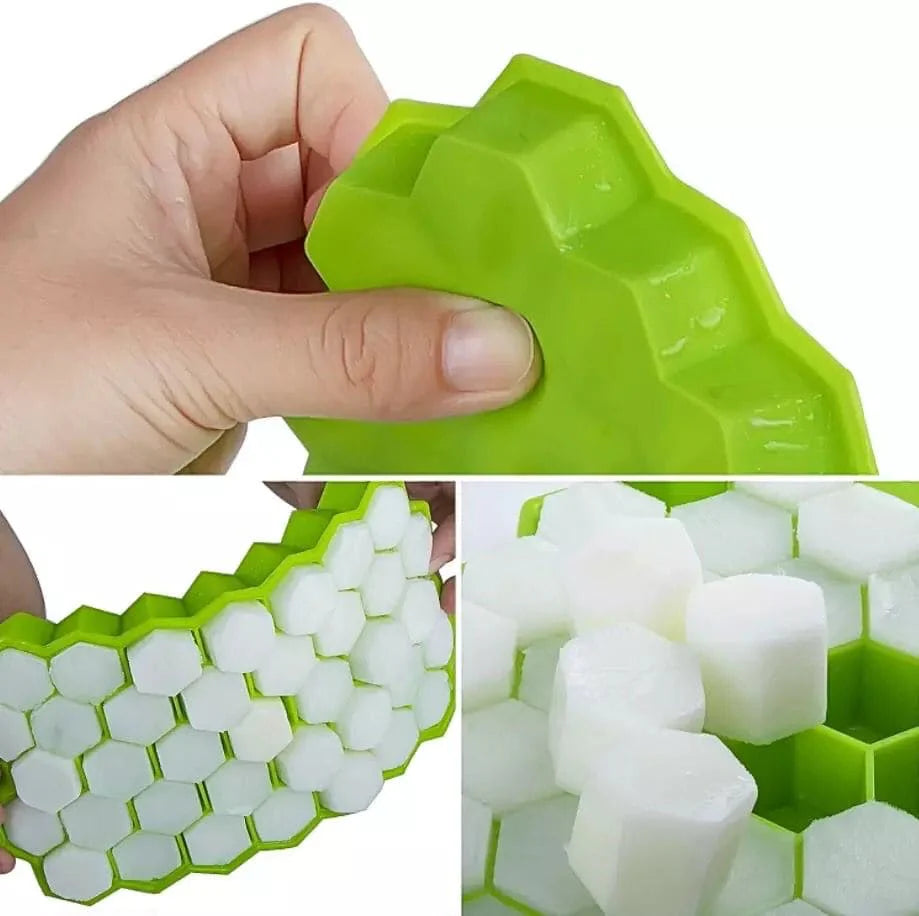 HoneyComb Silicone Ice Cube Trays with Lids