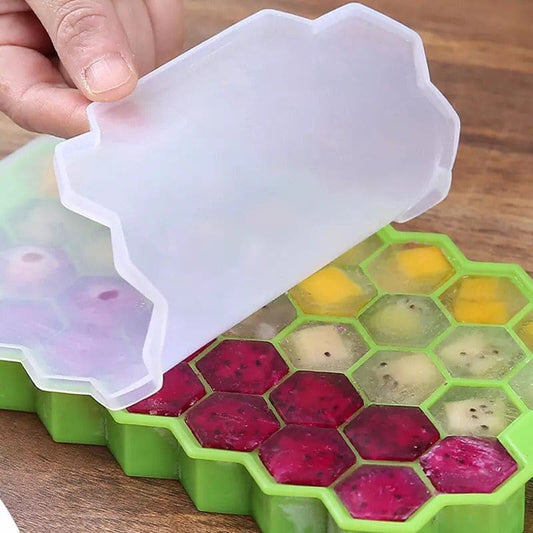HoneyComb Silicone Ice Cube Trays with Lids