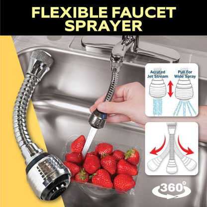 Turbo Flex 360° – Flexible 6-Inch Stainless Steel Faucet Extension