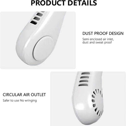 Portable Bladeless Neck Fan – USB Rechargeable & Hands-Free Cooling