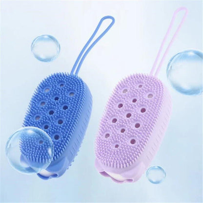 2-in-1 Silicone Bath Body Brush & Exfoliating Scrubber