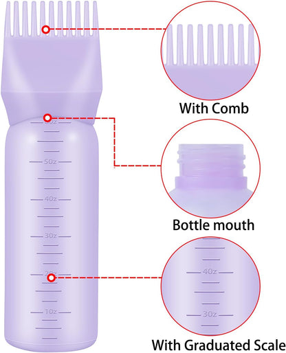 Root Comb Applicator Bottle – For Hair Dye, Oil & Shampoo