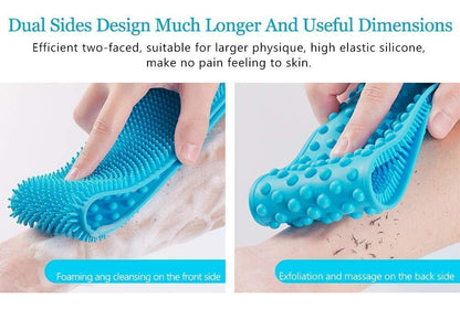 Silicone Bath Brush – Double-Sided Body Scrubber & Exfoliating Belt