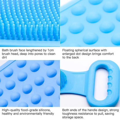Silicone Bath Brush – Double-Sided Body Scrubber & Exfoliating Belt