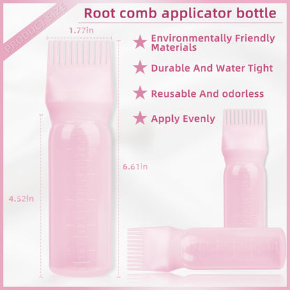 Root Comb Applicator Bottle – For Hair Dye, Oil & Shampoo