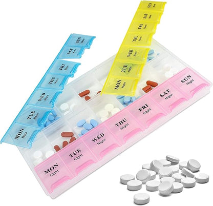 Weekly Pill Organizer Box (21 Grids) – Morning, Noon & Night