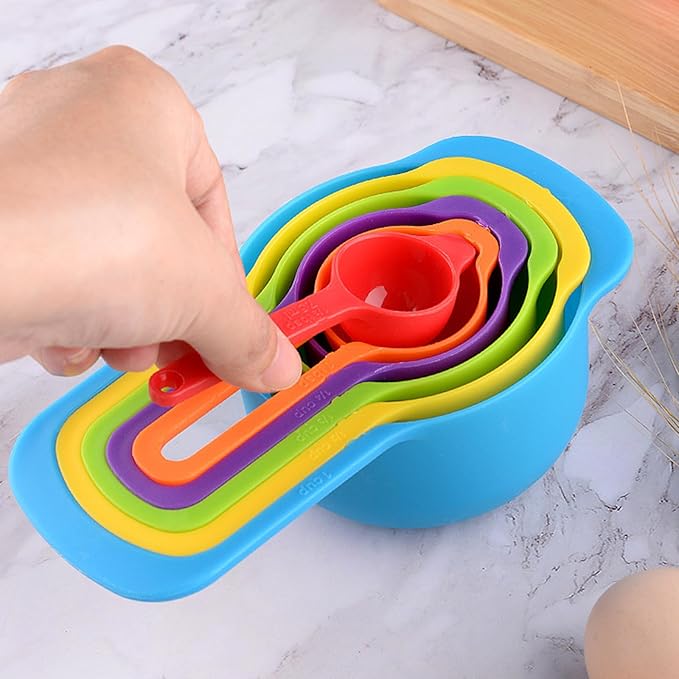 Colorful Nesting Measuring Cups & Spoons Set – Precision Meets Fun