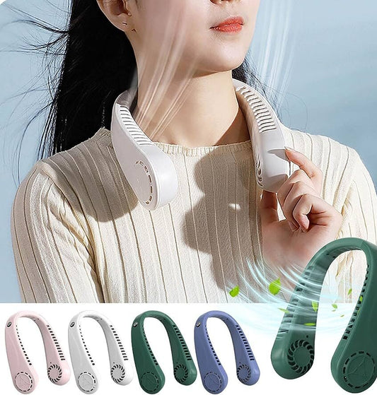 Portable Bladeless Neck Fan – USB Rechargeable & Hands-Free Cooling