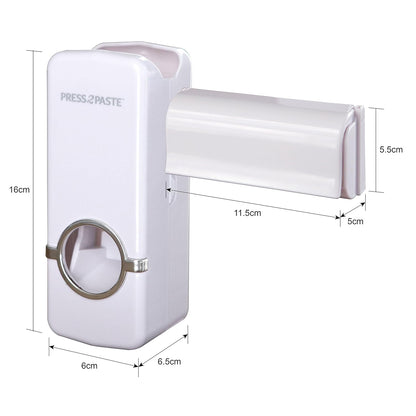 5-in-1 Wall Mounted Toothpaste Dispenser & Brush Holder Set