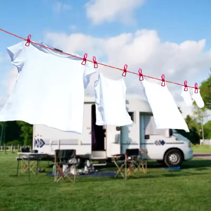 Portable Travel Clothesline with 12 Clothespins