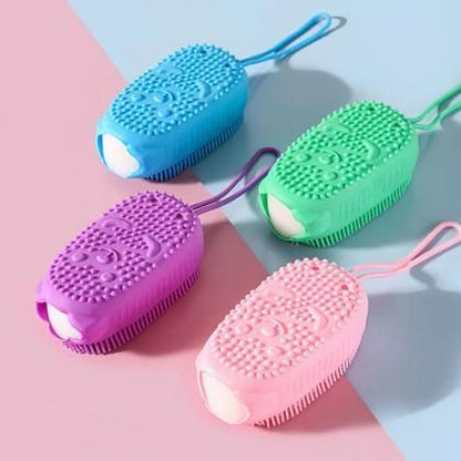 2-in-1 Silicone Bath Body Brush & Exfoliating Scrubber