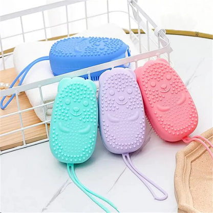 2-in-1 Silicone Bath Body Brush & Exfoliating Scrubber