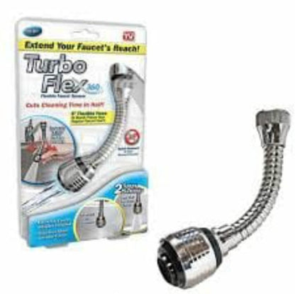Turbo Flex 360° – Flexible 6-Inch Stainless Steel Faucet Extension